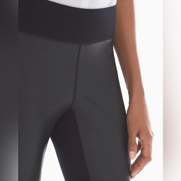 Soma Smoothing Shaping Faux Leather Black Leggings in Size Medium Brand New - Picture 2 of 7